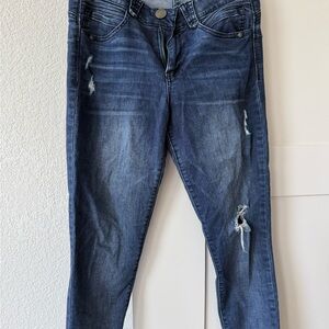 Democracy, “Abs” Solution  Skinny Jeans, distressed, classic blue, size 8. $30